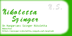 nikoletta szinger business card